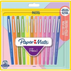 Paper Mate Flair-viltstiften | Medium punt (0,7 mm) | diverse pastelkleuren | 12 stuks